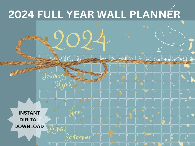PRINTABLE 2024 Wall Planner | Giant Wall Planner | Digital PDF Instant ...