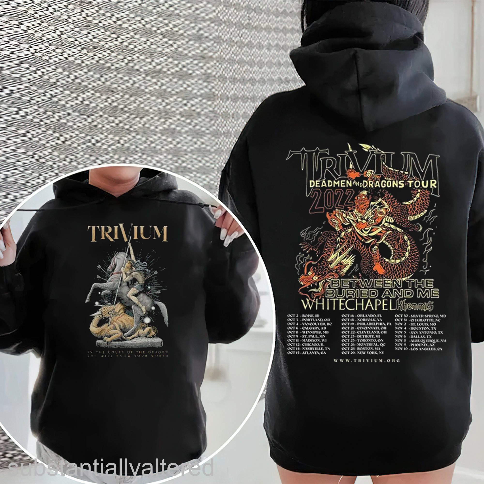 Discover Trivium Deadmen and Dragons World Tour Hoodie