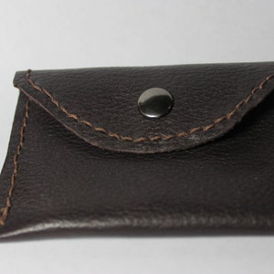 Bolsa de tarjeta de crédito moneda de cuero hecho a mano