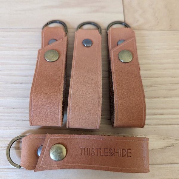 Personalized,  Leather key chain.  Can customize.