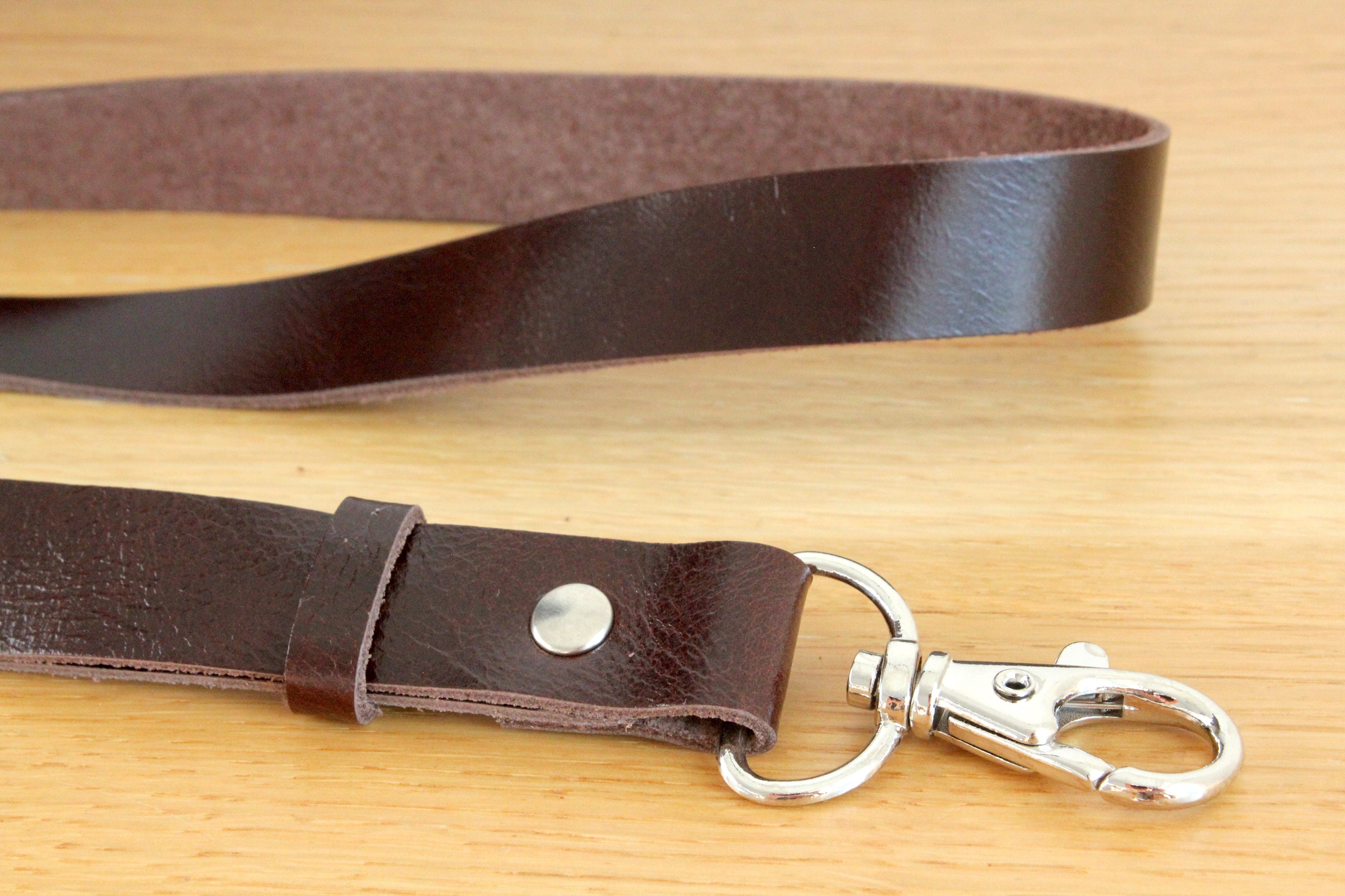 Leather lanyard id badge Leather Neck Strap id badge Etsy