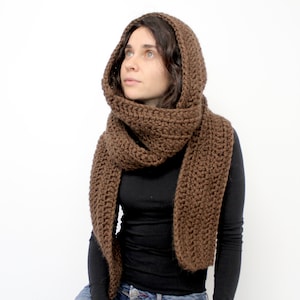 Écharpe à capuche Scoodie chaud pour homme Écharpe à capuche Femmes Écharpe à capuche surdimensionnée Écharpe à capuche en tricot de laine Écharpe en laine faite à la main Écharpe en laine épaisse
