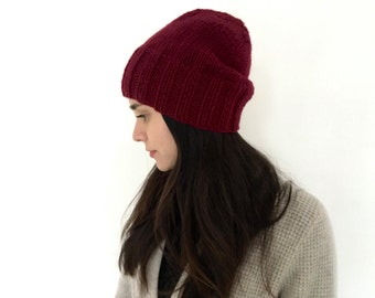 Slouchy beanie, Mens winter hat, Women's winter hat, slouchy beanie hat, winter hat, burgundy beanie. beanie for men, warm winter hat Gift
