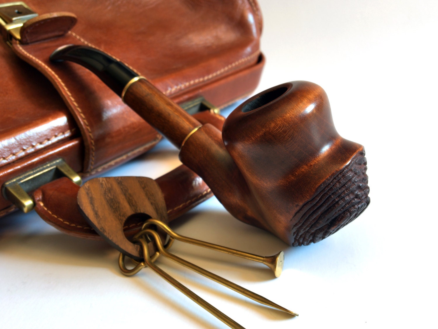 Wooden pipe. Gift set for him. Tobacco pipe Tamper and Etsy