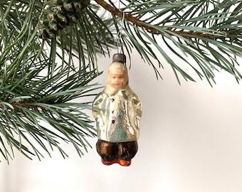 Super Cute Vintage Christmas Ornaments Child In Winter Clothes Hands Into The Pockets Retro Xmas Decor Christmas Tree Glass Ornaments People