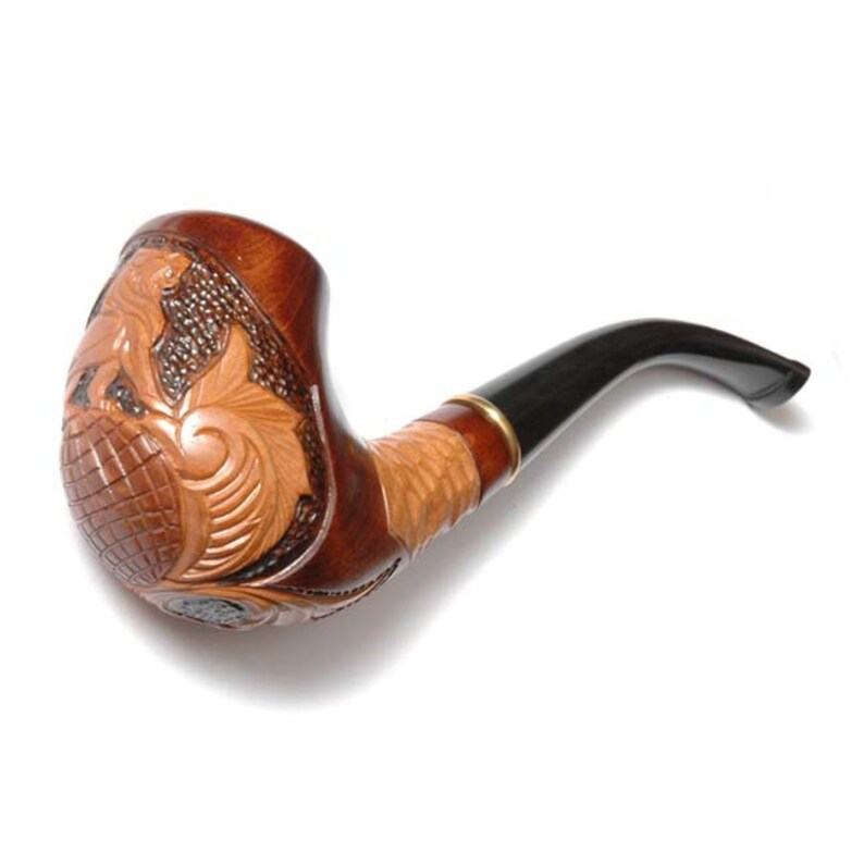 Pipe Lion on the ball Wooden pipe wooden smoking pipe Hand carved pipe wood smoking bowl Smoking bowl Tobacco bowl Wood Tobacco Pipe