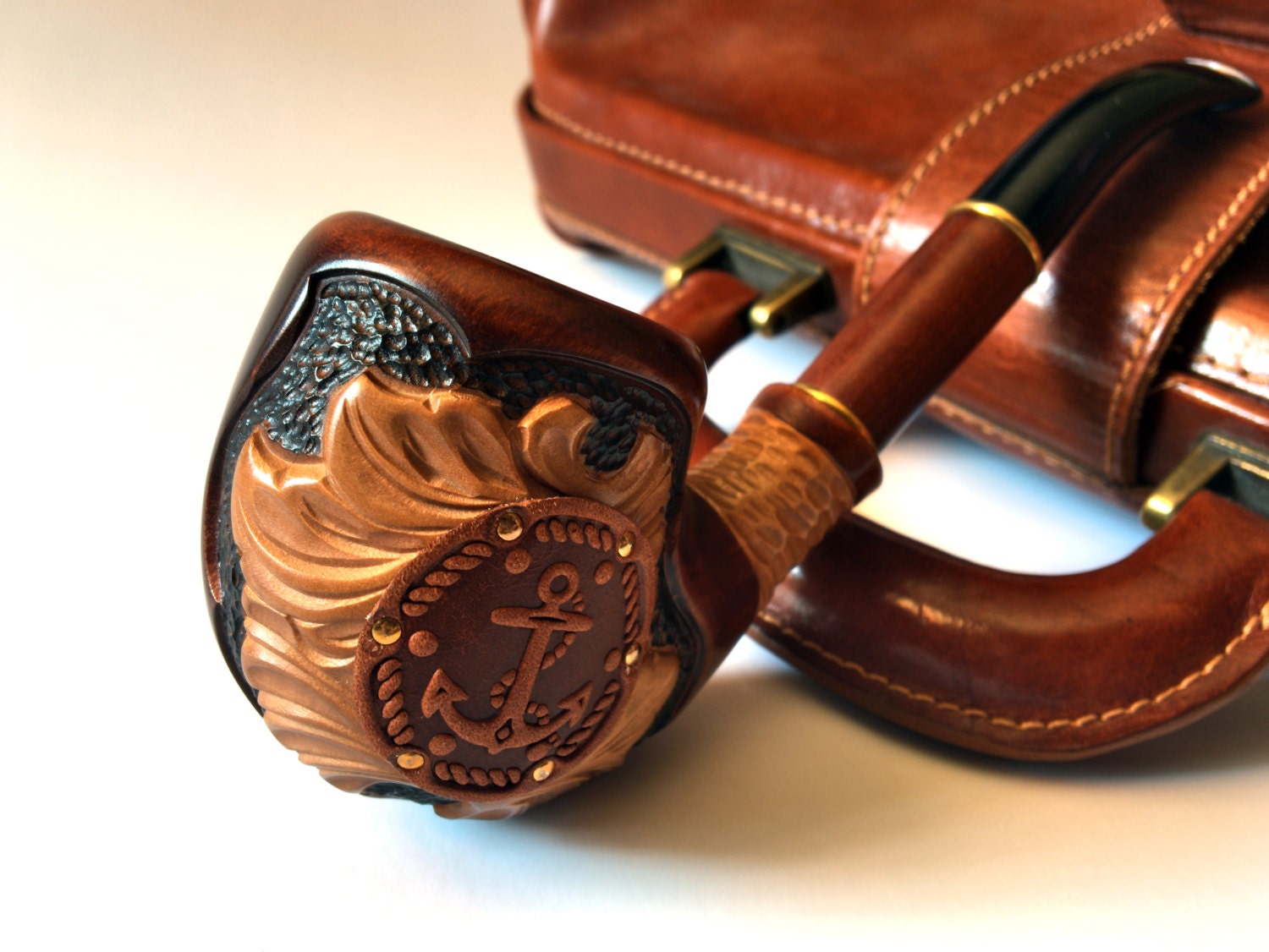 Handcarved Smoking Pipe Anchor Tobacco Pipes Smoking Etsy