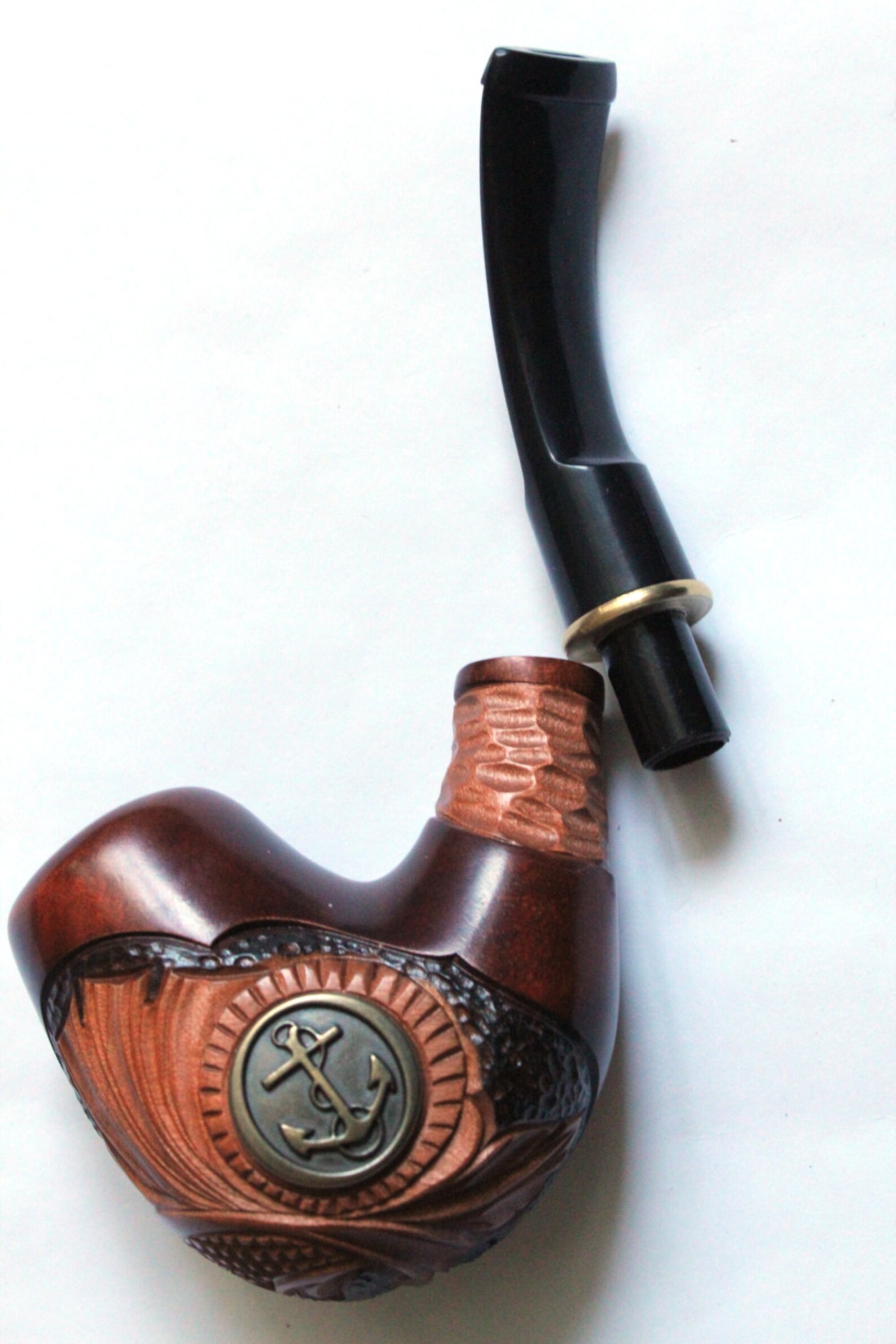 Handcarved Smoking Pipe Anchor Tobacco Pipes Smoking Etsy