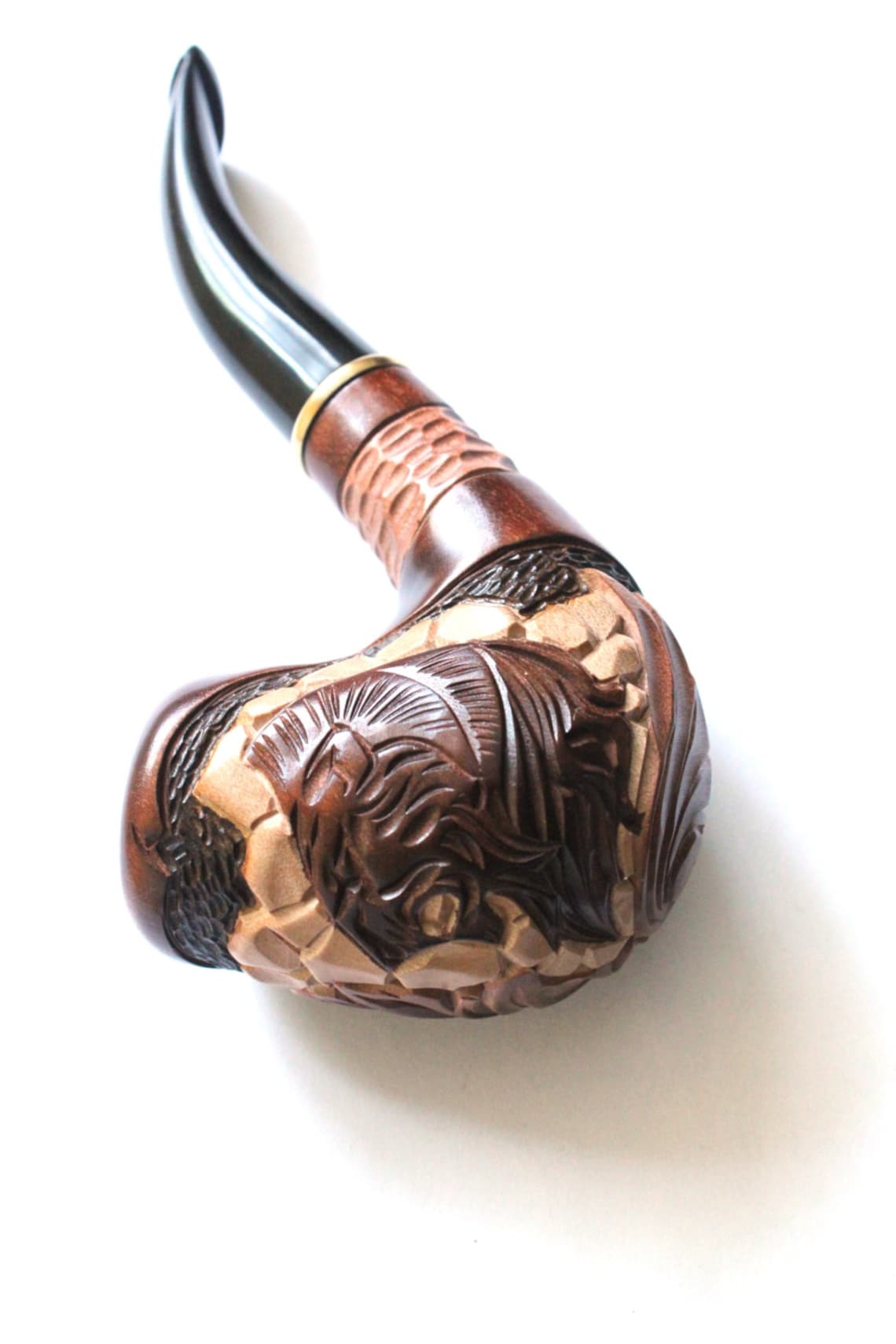 Pipe lions Head on the Stone. Wooden Pipe. Tobacco Etsy