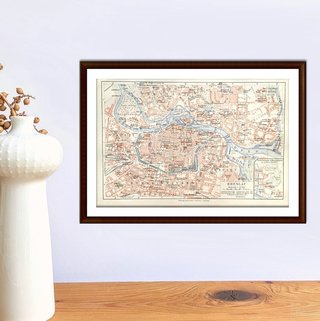 Carte Ancienne De Breslau 1665 - Reproduction - Déco Murale Vintage - Ted's Vintage Art