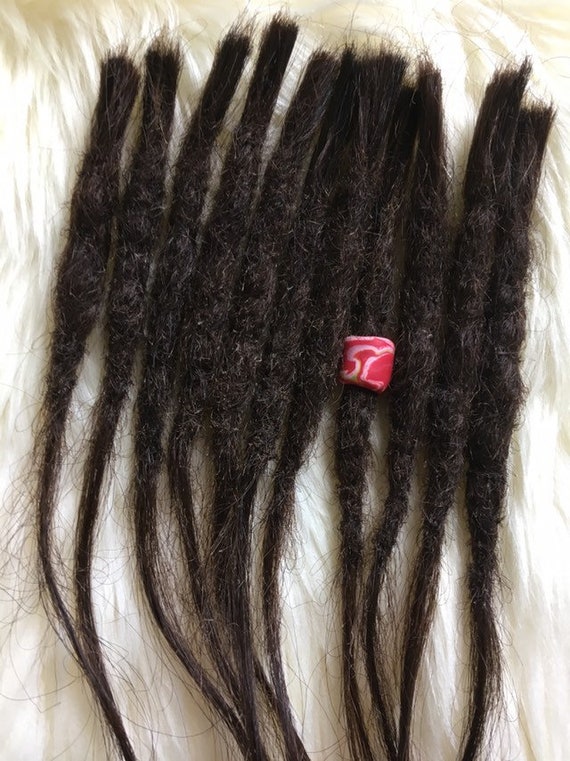 11 Human Hair Dreadlock Extensions Dark Brown Mix Etsy