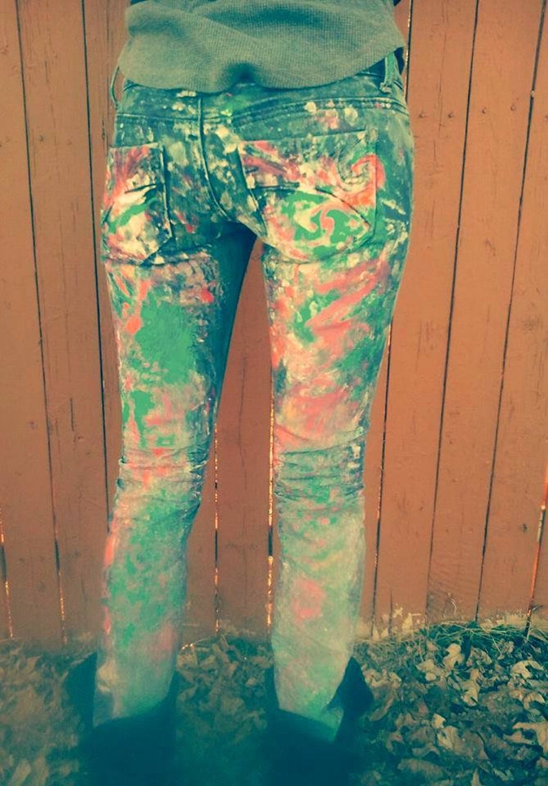 CUSTOM Paint Splatter Jeans Neon Paint Splatter 80's - Etsy