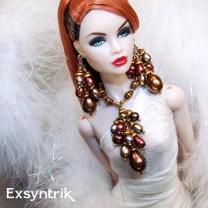 SAVOR - OOAK Freshwater Jewelry Ensemble for 12&quot; Dolls Like Silkstone Barbie, Fashion Royalty, Integrity Toys Poppy Parker, NuFace Doll