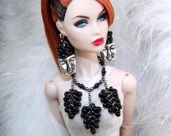 Identity Crisis - OOAK Winter Jewelry for 12" Dolls Like Silkstone Barbie, Fashion Royalty, Integrity Toys Poppy Parker,  NuFace Doll