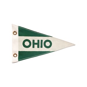 Ohio Vintage-Inspired Green Canvas Mini Pennant