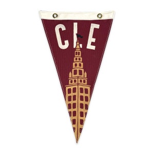 Cleveland Terminal Tower Vintage-Inspired Canvas Pennant