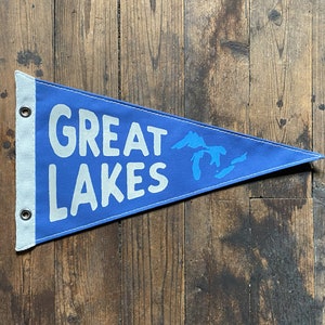 Great Lakes Vintage-Inspired Canvas Pennant