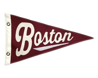 Boston Pennant Flag – Massachusetts Canvas Pennant, Vintage Inspired Decor