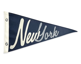 New York City (NYC) Script Canvas Pennant Flag