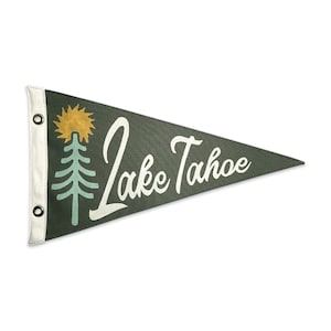 Lake Tahoe Park Vintage-Inspired Canvas Pennant
