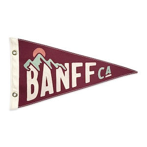 Banff National Park (Alberta, Canada) Vintage-Inspired Canvas Pennant