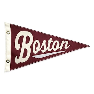Boston Massachusetts Vintage-Inspired Canvas Pennant