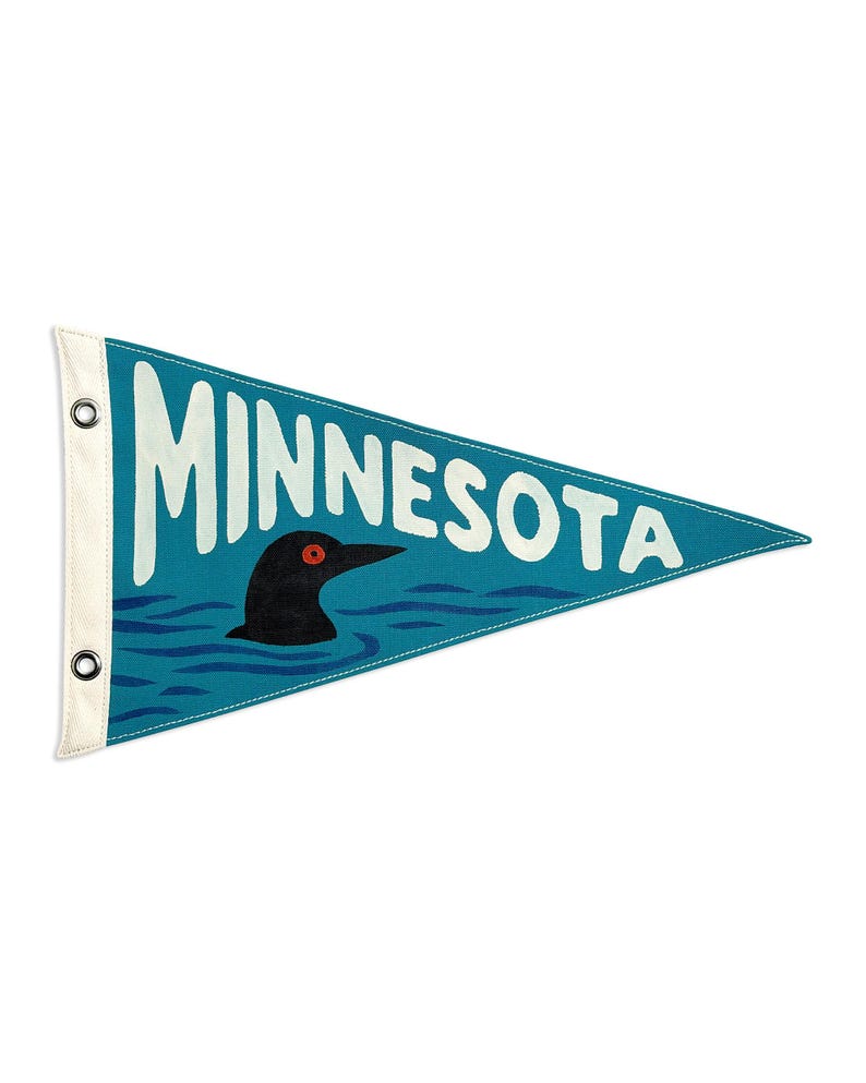 Minnesota Loon Vintage-Inspired Canvas Pennant Flag image 1