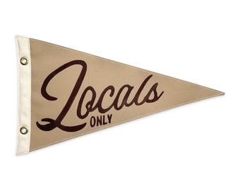 Locals Only Surf-Inspired Canvas Pennant