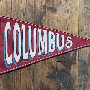 Columbus, Ohio Vintage-Inspired Canvas Pennant