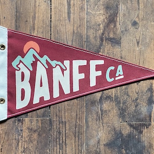 Banff National Park (Alberta, Canada) Vintage-Inspired Canvas Pennant