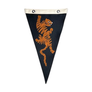 Tiger Vintage-Inspired Canvas Pennant Flag