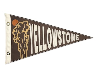Yellowstone National Park Vintage-Inspired Canvas Pennant