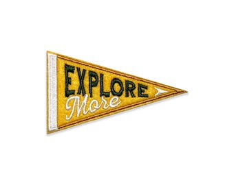 Explore More Felt Iron-On Pennant Patch