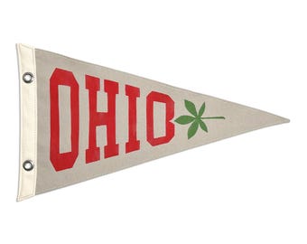 Ohio Canvas Pennant – Vintage Inspired Block Letter Flag Decor