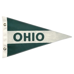 Ohio Vintage-Inspired Green Canvas Pennant