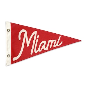 Miami Vintage-Inspired Canvas Pennant