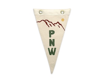 Pacific Northwest (PNW) Mountain Canvas Mini Pennant