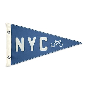 New York City (NYC) Bike Canvas Pennant