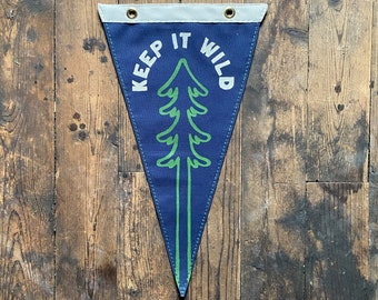 Keep It Wild Outdoor-Inspired Tree Canvas Pennant