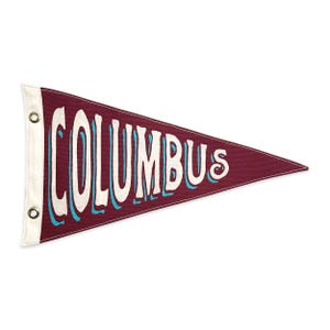 Columbus, Ohio Vintage-Inspired Canvas Pennant