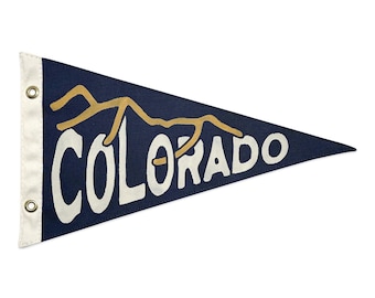 Colorado Mountain Vintage-Inspired Canvas Pennant