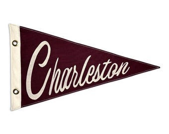 Charleston South Carolina Vintage-Inspired Canvas Pennant
