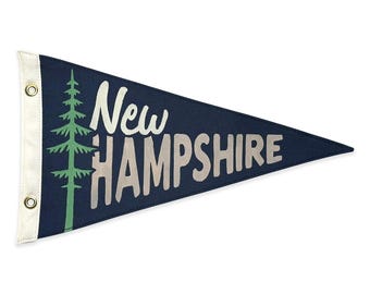 New Hampshire Vintage-Inspired Canvas Pennant Flag