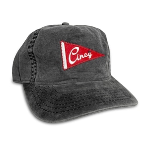 Cincy Felt Patch Vintage Washed Cotton Dad Hat