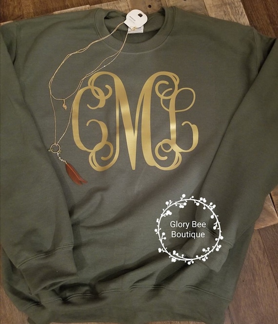 etsy monogram sweatshirt