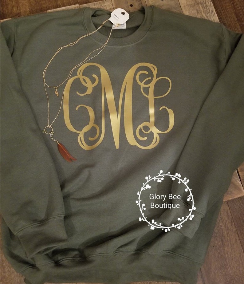 etsy monogram sweatshirt