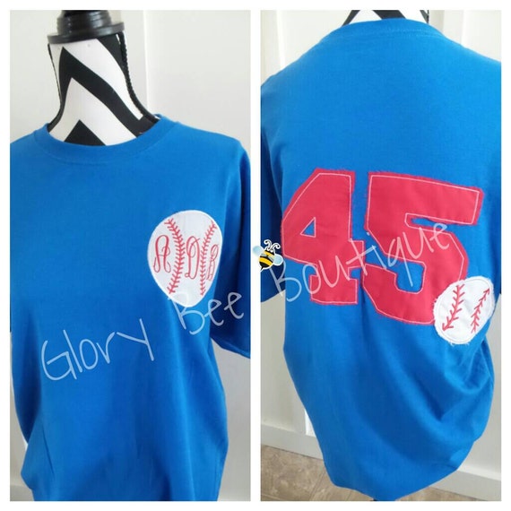 Baseball Raggy Patch Applique Shirt Softball Raggy Patch shirt