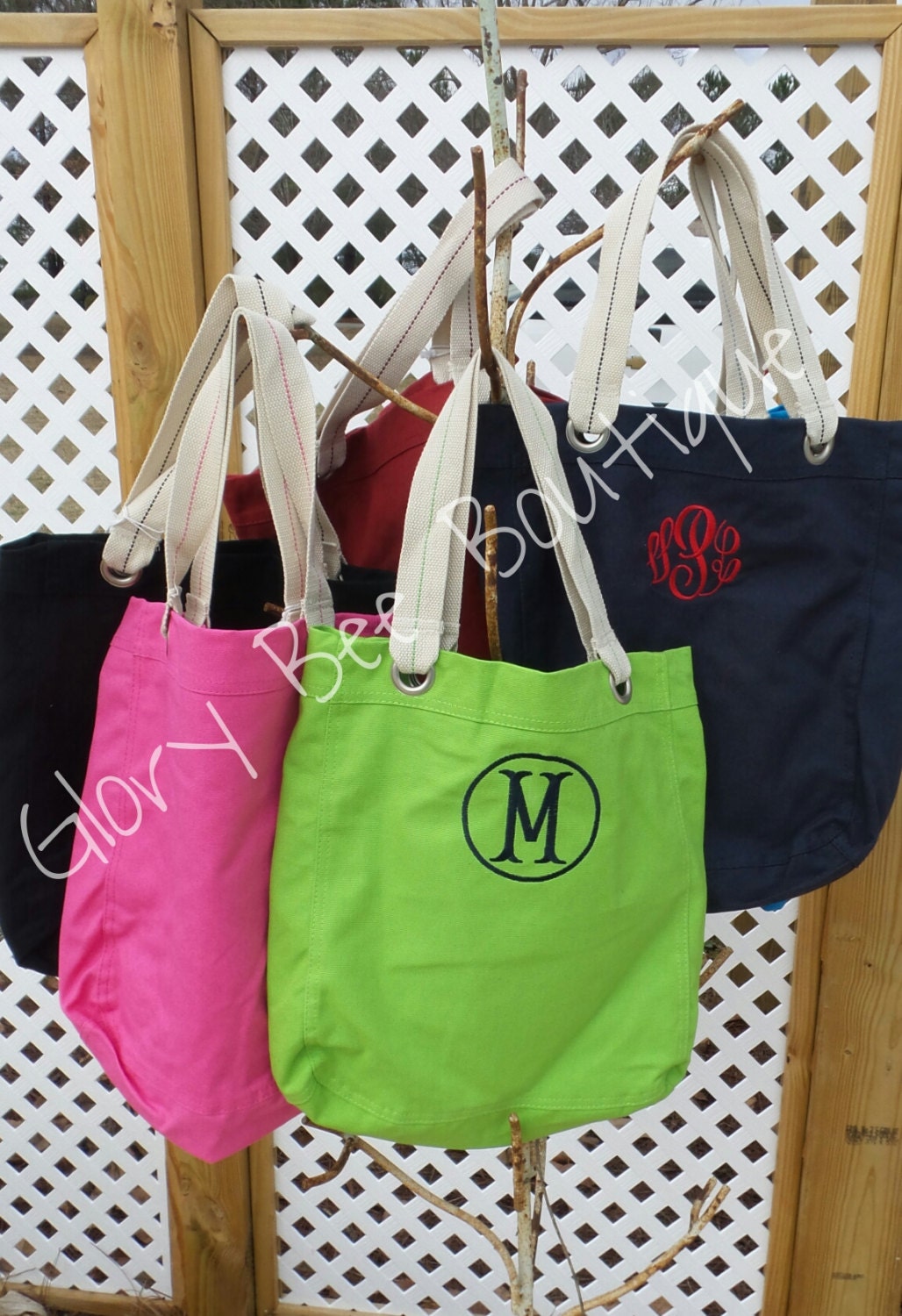 Mongrammed Canvas Totes Bridal Party Monogrammed Totes | Etsy