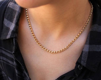 Trendy Curb Chain Necklace, Thick Chain Necklace, Chunky Chain Necklace, Gold Link Chain necklace, Chain Necklace