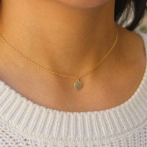 Zierliche Herz Halskette, personalisierte Halskette, Gold & Dainty Herz Halskette, Herz Goldherz, Silberherz, Valentines Geschenk für sie